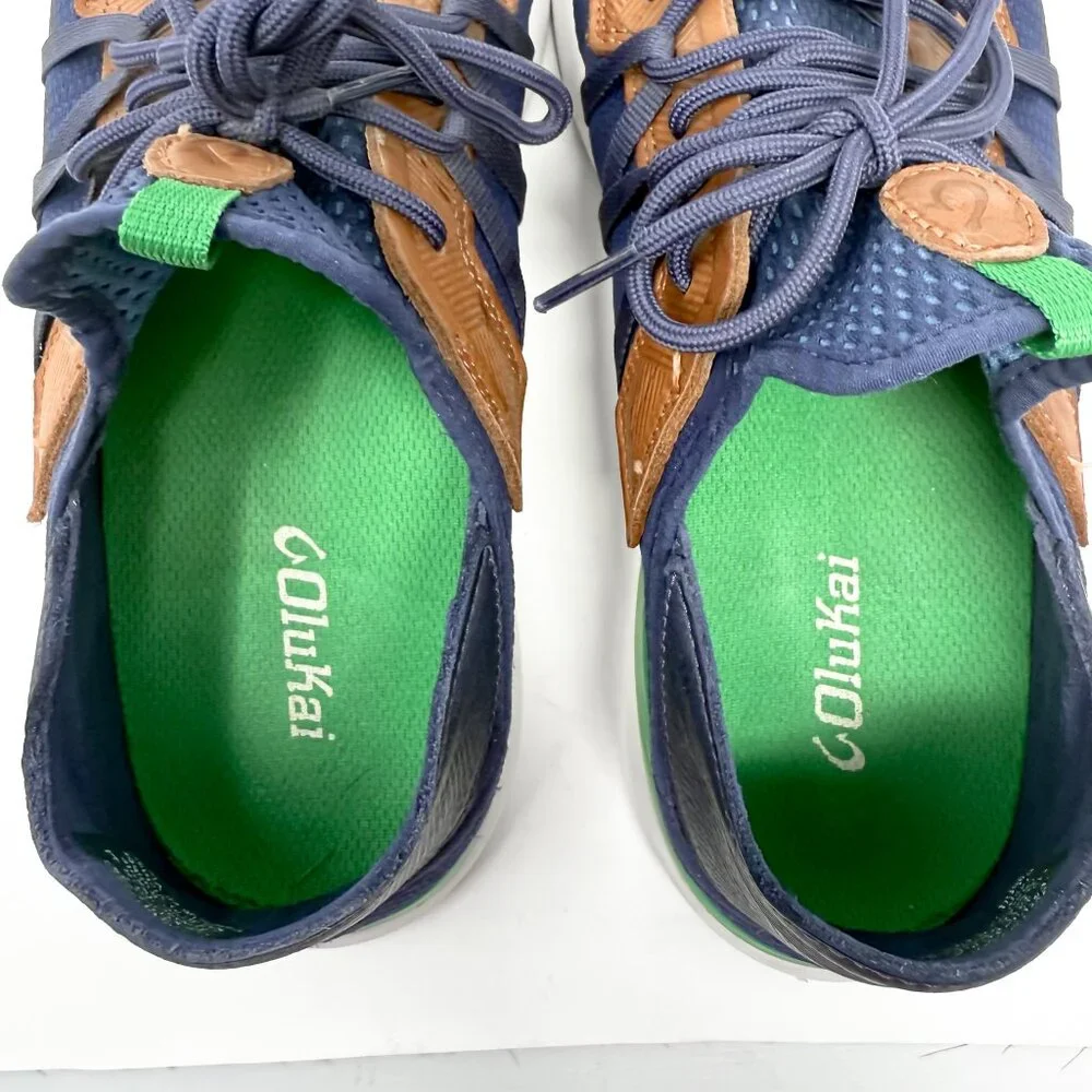 Olukai Mio Li Sneakers Men's 11 Navy Bamboo 10440-548Z Comfort Casual Shoes - Picture 10 of 12